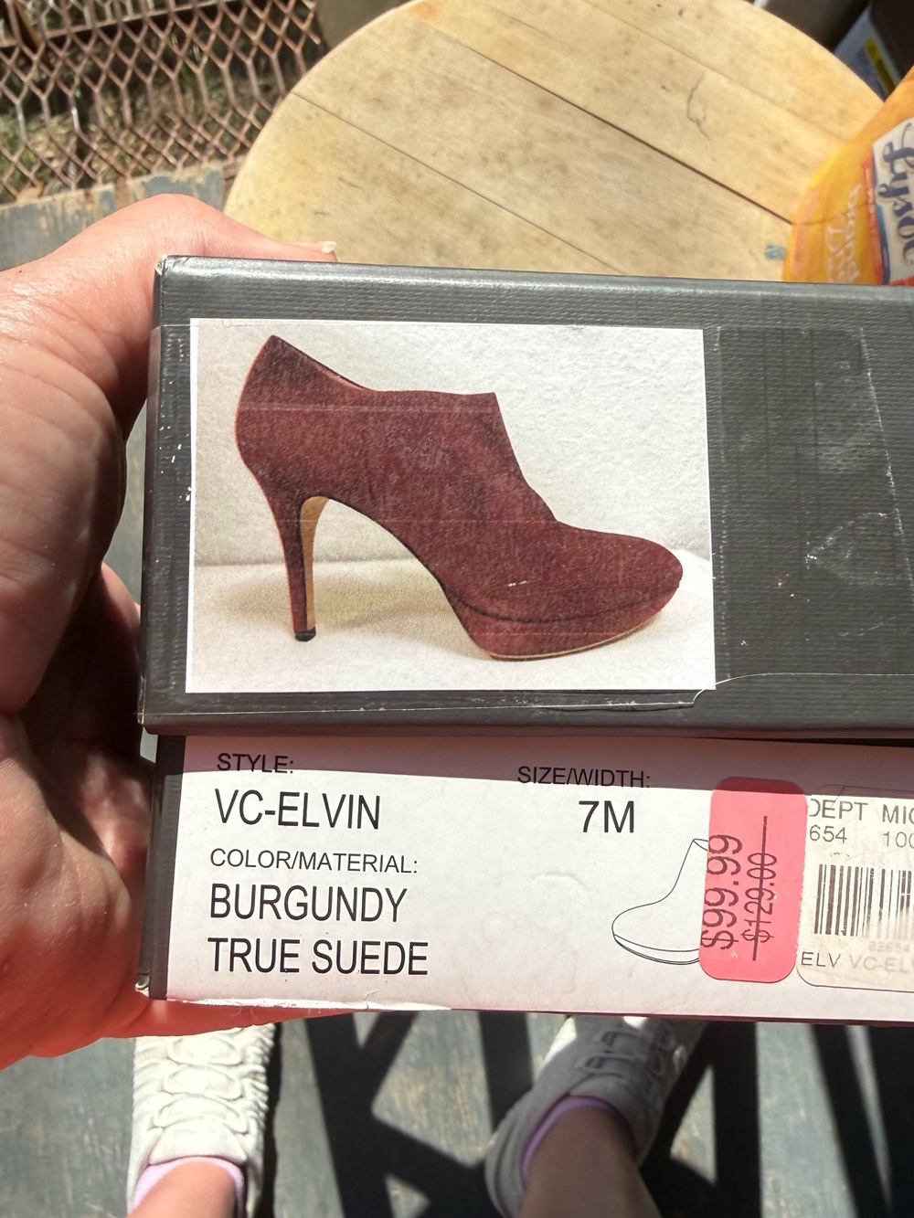 Vince Camuto Burgundy Suede Heeled Ankle Bootie